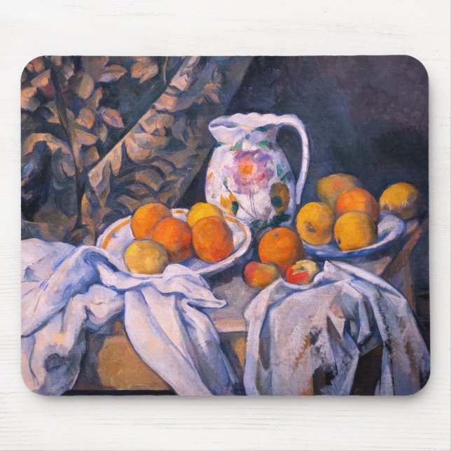 Paul Cezanne - Still Life with a Curtain Mouse Pad (Front)