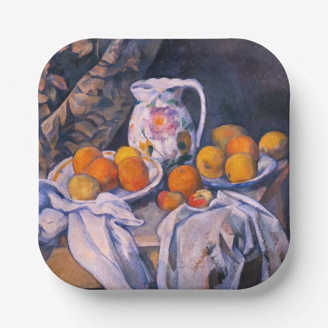 Paul Cezanne - Still Life with a Curtain Paper Plates (Front)