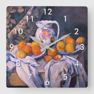 Paul Cezanne - Still Life with a Curtain Square Wall Clock