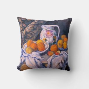 Paul Cezanne - Still Life with a Curtain Throw Pillow