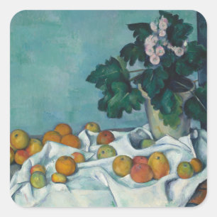 Paul Cezanne Still Life with Apples and a Pot of Square Sticker