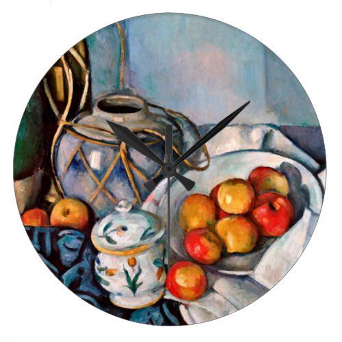 Paul Cezanne - Still Life With Apples Large Clock