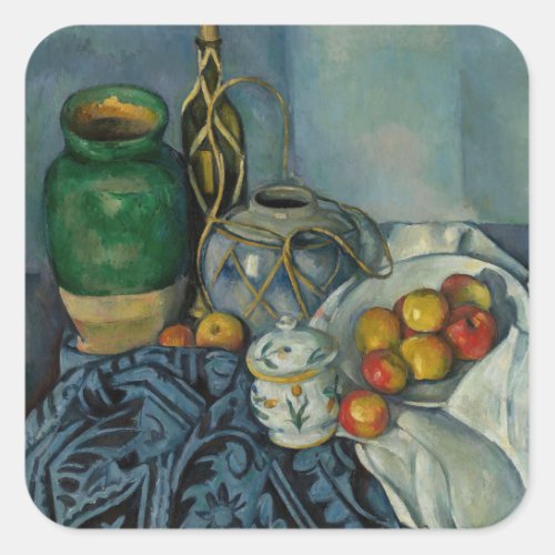 Paul Cezanne _ Still Life with Apples Square Sticker
