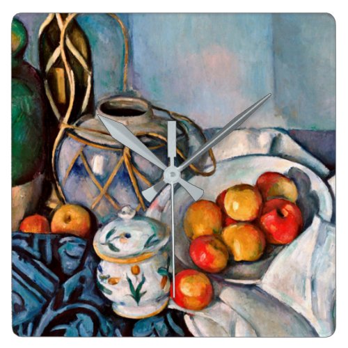 Paul Cezanne - Still Life With Apples Square Wall Clock