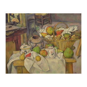 Paul Cezanne   Still life with basket, 1888-90 Wood Wall Decor