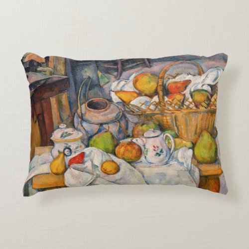 Paul Cezanne _ Still Life with Basket Accent Pillow