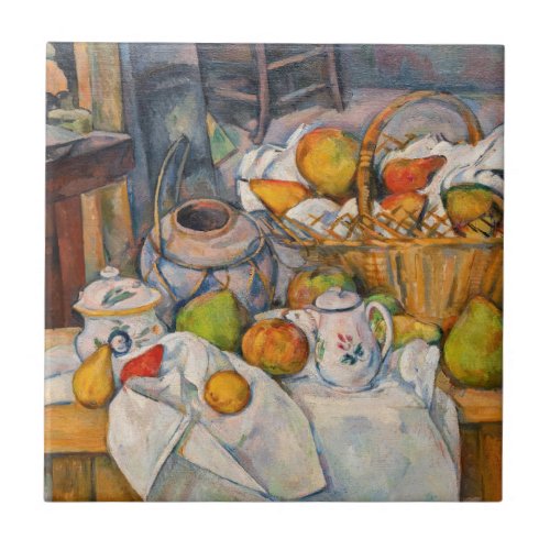 Paul Cezanne _ Still Life with Basket Ceramic Tile