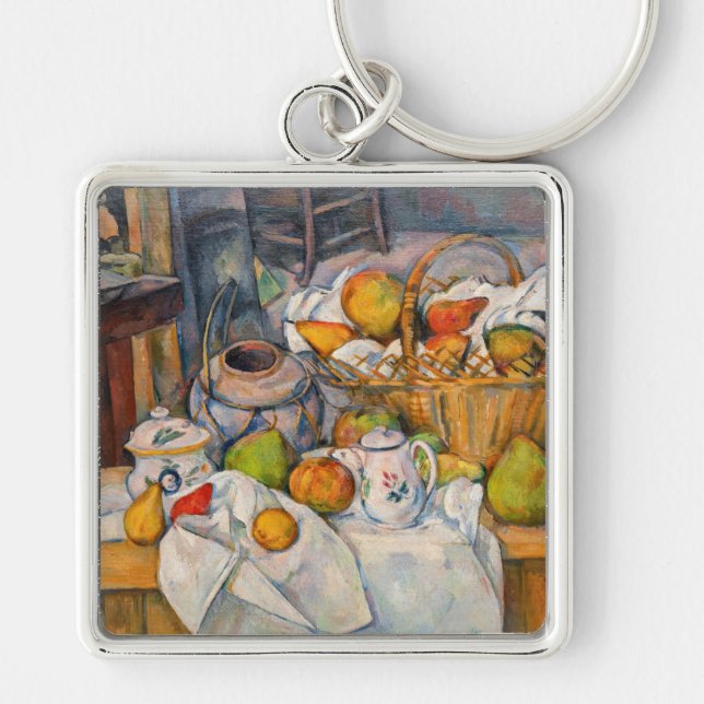 Paul Cezanne - Still Life with Basket Keychain (Front)