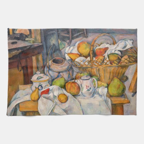 Paul Cezanne _ Still Life with Basket Kitchen Towel