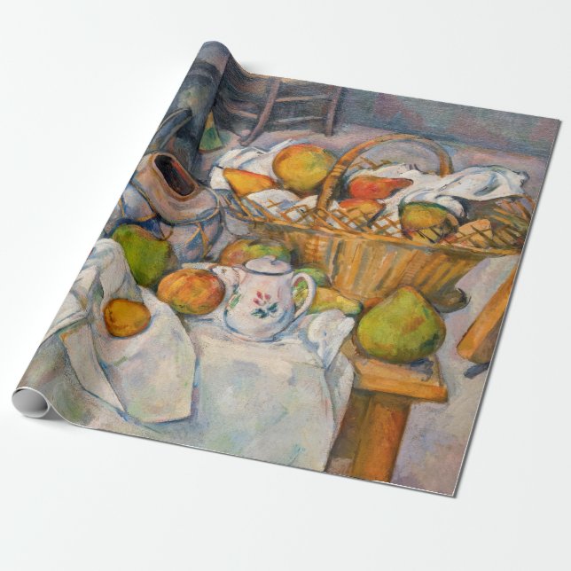 Paul Cezanne - Still Life with Basket Wrapping Paper (Unrolled)