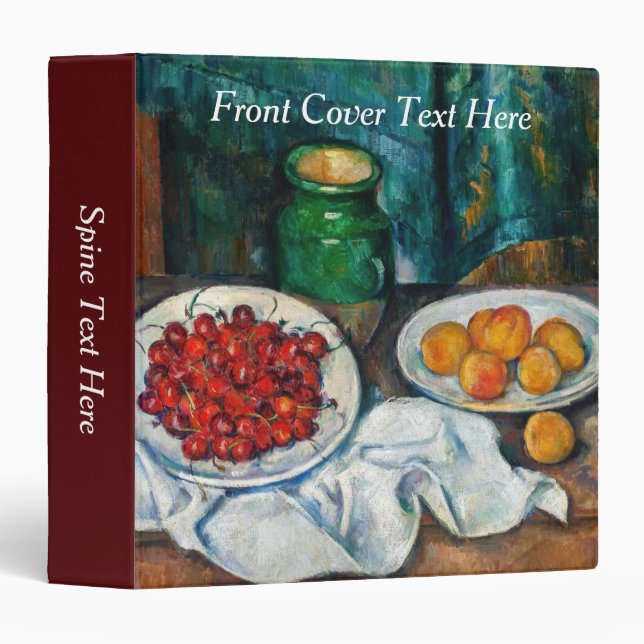 Paul Cezanne - Still Life with Cherries and Peachs 3 Ring Binder (Front/Spine)