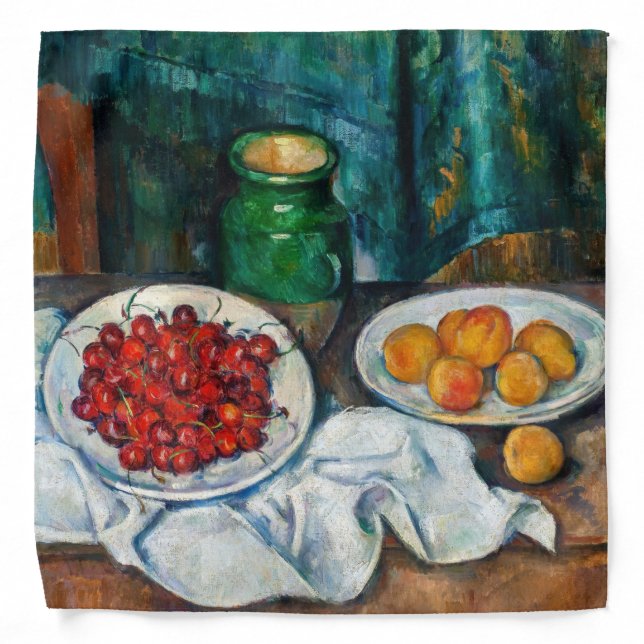 Paul Cezanne - Still Life with Cherries and Peachs Bandana (Front)
