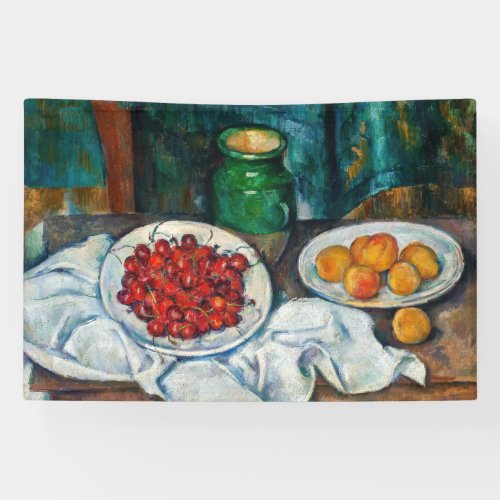 Paul Cezanne _ Still Life with Cherries and Peachs Banner