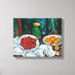 Paul Cezanne - Still Life with Cherries and Peachs Canvas Print