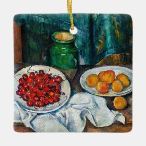 Paul Cezanne _ Still Life with Cherries and Peachs Ceramic Ornament