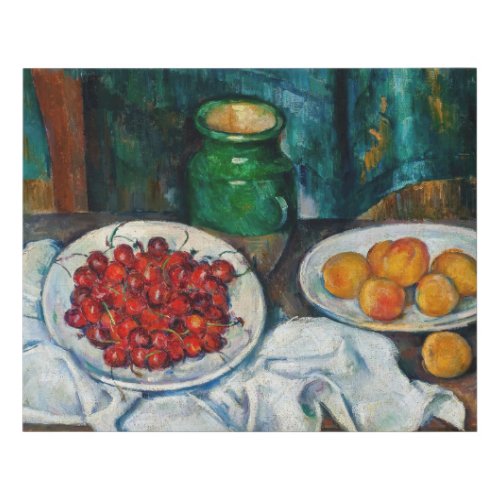 Paul Cezanne _ Still Life with Cherries and Peachs Faux Canvas Print