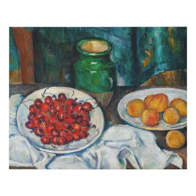 Paul Cezanne - Still Life with Cherries and Peachs Faux Canvas Print (Front)