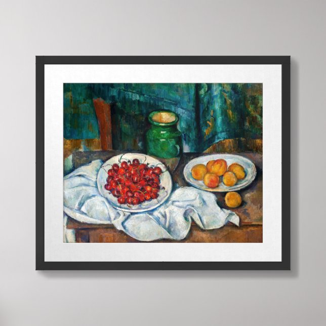 Paul Cezanne - Still Life with Cherries and Peachs Framed Art (Framed Front)
