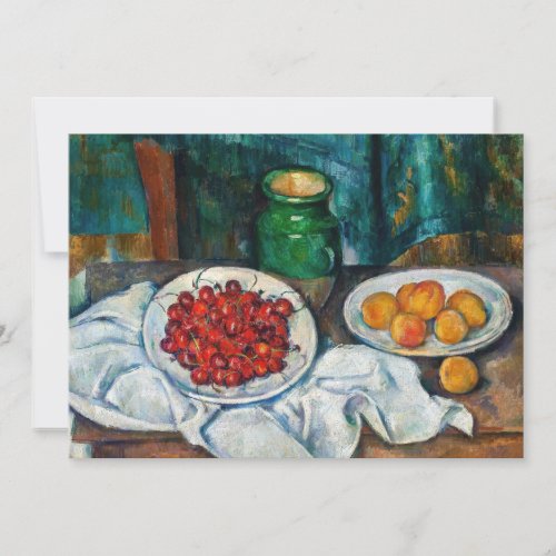 Paul Cezanne _ Still Life with Cherries and Peachs Invitation