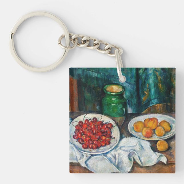Paul Cezanne - Still Life with Cherries and Peachs Keychain (Front)