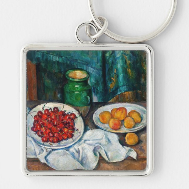 Paul Cezanne - Still Life with Cherries and Peachs Keychain (Front)