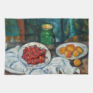 Paul Cezanne - Still Life with Cherries and Peachs Kitchen Towel