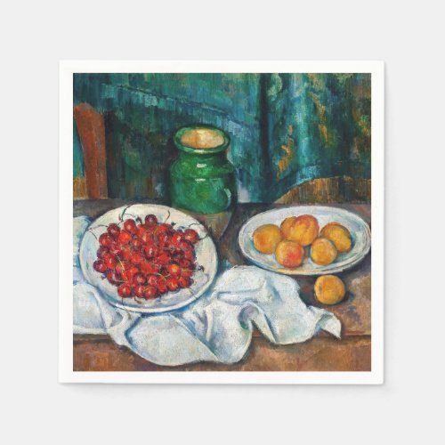 Paul Cezanne _ Still Life with Cherries and Peachs Napkins