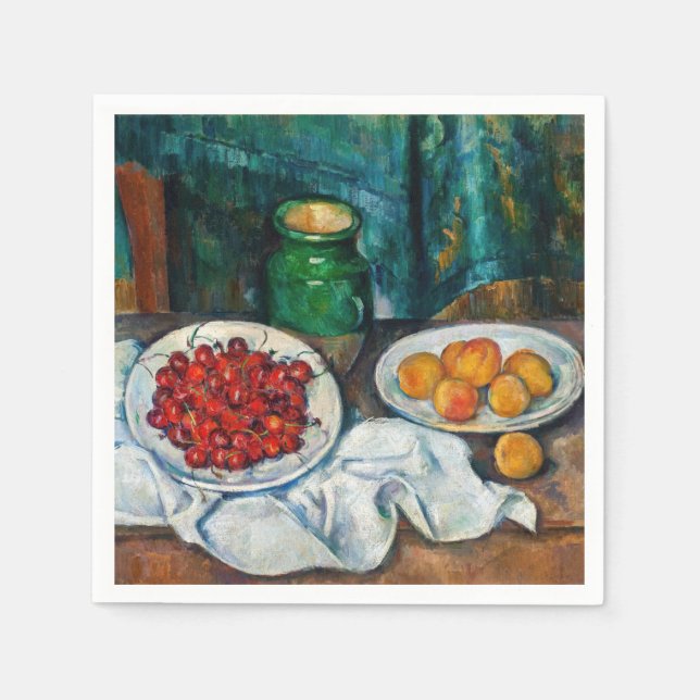 Paul Cezanne - Still Life with Cherries and Peachs Napkins (Front)