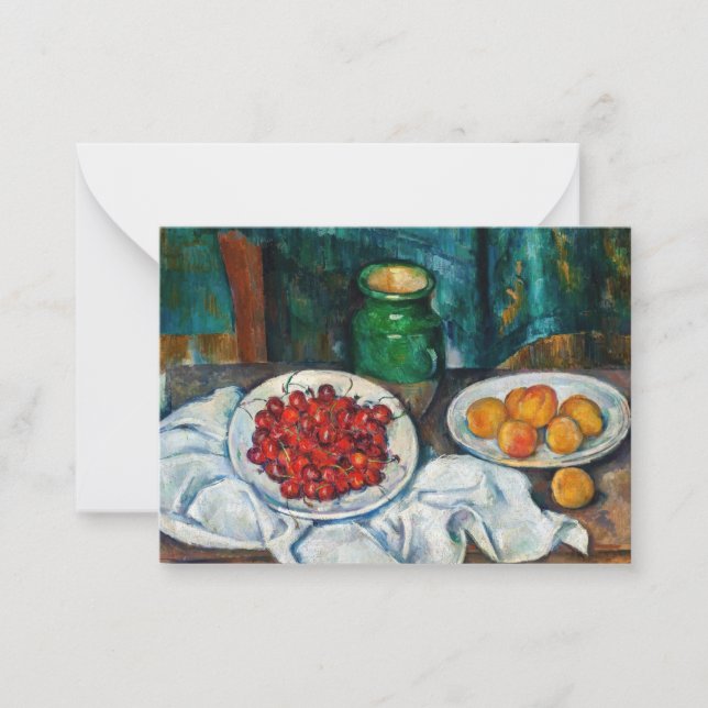 Paul Cezanne - Still Life with Cherries and Peachs Note Card (Front)
