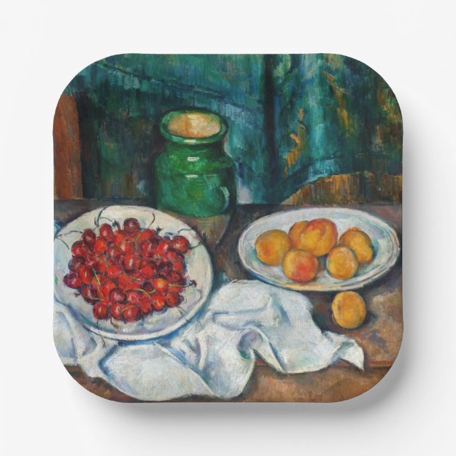 Paul Cezanne - Still Life with Cherries and Peachs Paper Plates (Front)