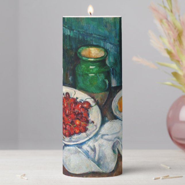 Paul Cezanne - Still Life with Cherries and Peachs Pillar Candle (In Situ)