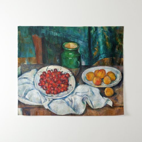 Paul Cezanne _ Still Life with Cherries and Peachs Tapestry