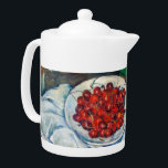 Paul Cezanne - Still Life with Cherries and Peachs Teapot<br><div class="desc">Still Life with Cherries and Peachs / Nature morte au plat de cerises - Paul Cezanne,  Oil on Canvas,  1885-1887</div>