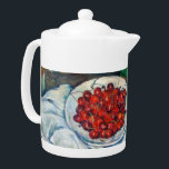 Paul Cezanne - Still Life with Cherries and Peachs Teapot<br><div class="desc">Still Life with Cherries and Peachs / Nature morte au plat de cerises - Paul Cezanne, Oil on Canvas, 1885-1887</div>