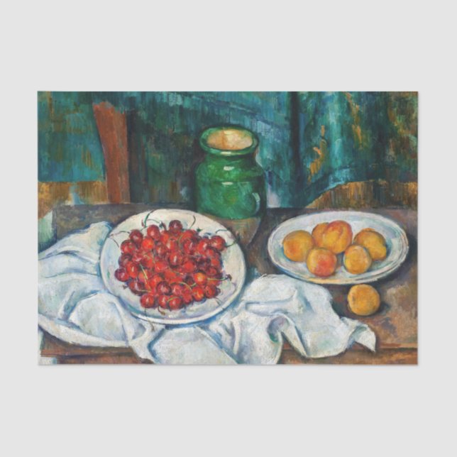 Paul Cezanne - Still Life with Cherries and Peachs Tissue Paper (Front)