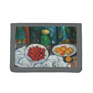 Paul Cezanne - Still Life with Cherries and Peachs Trifold Wallet