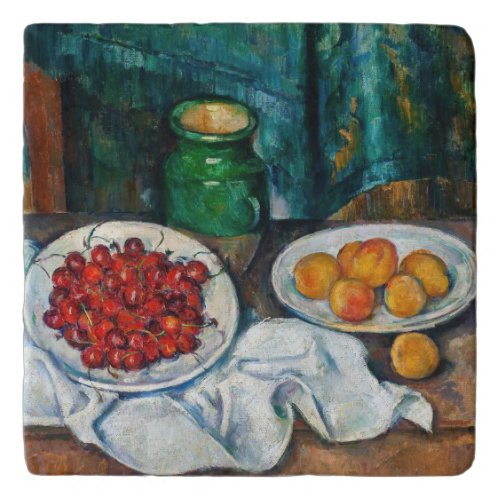 Paul Cezanne _ Still Life with Cherries and Peachs Trivet