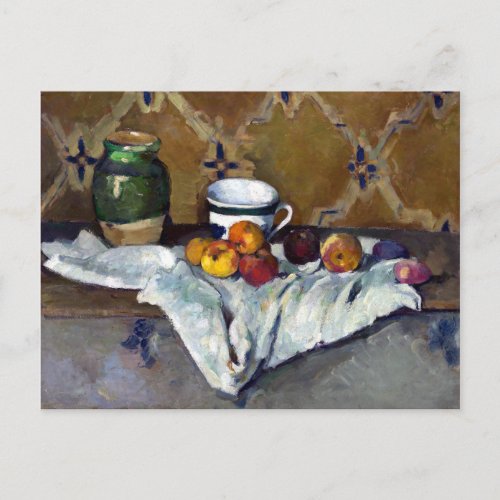 Paul Cezanne Still Life with Jar Cup and Apples Postcard