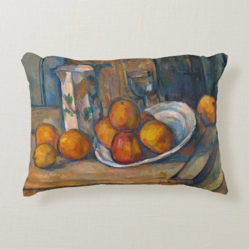 Paul Cezanne _ Still Life with Milk Jug and Fruits Accent Pillow