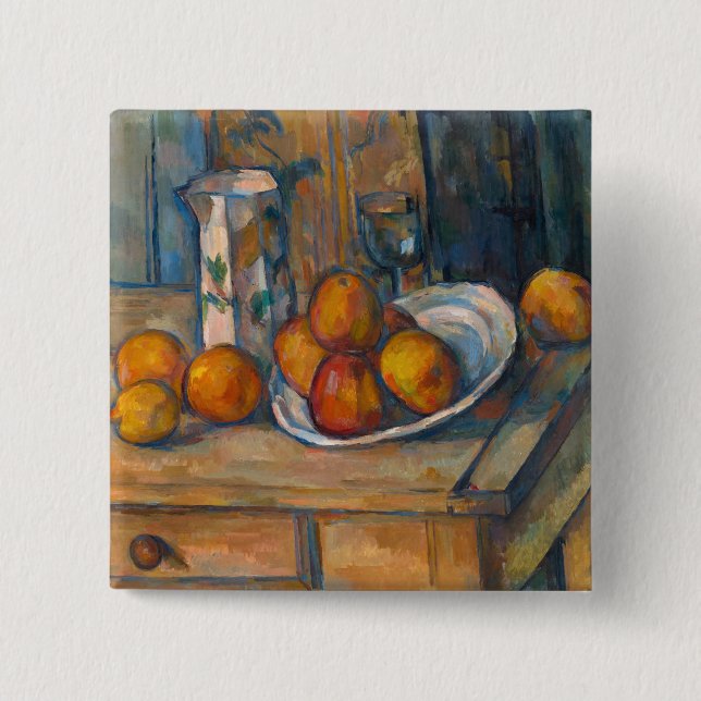 Paul Cezanne - Still Life with Milk Jug and Fruits Button (Front)