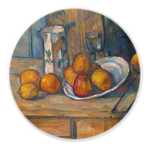 Paul Cezanne _ Still Life with Milk Jug and Fruits Ceramic Knob