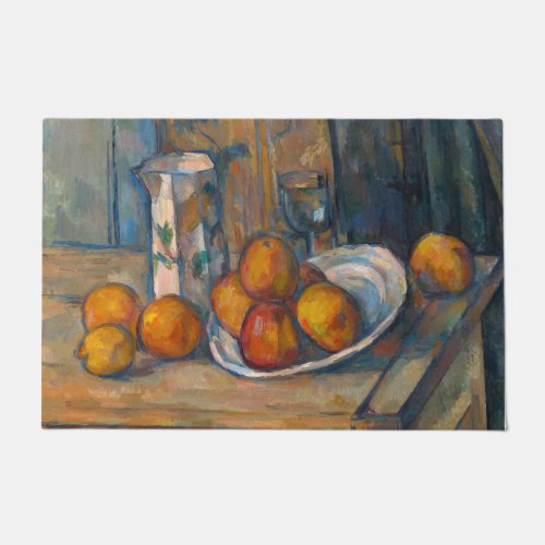 Paul Cezanne _ Still Life with Milk Jug and Fruits Doormat
