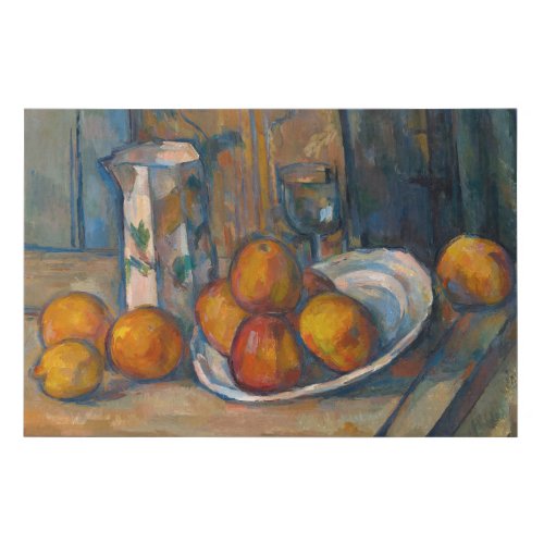 Paul Cezanne _ Still Life with Milk Jug and Fruits Faux Canvas Print