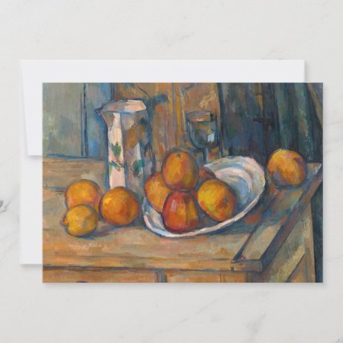 Paul Cezanne _ Still Life with Milk Jug and Fruits Invitation