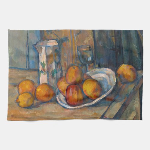 Paul Cezanne _ Still Life with Milk Jug and Fruits Kitchen Towel