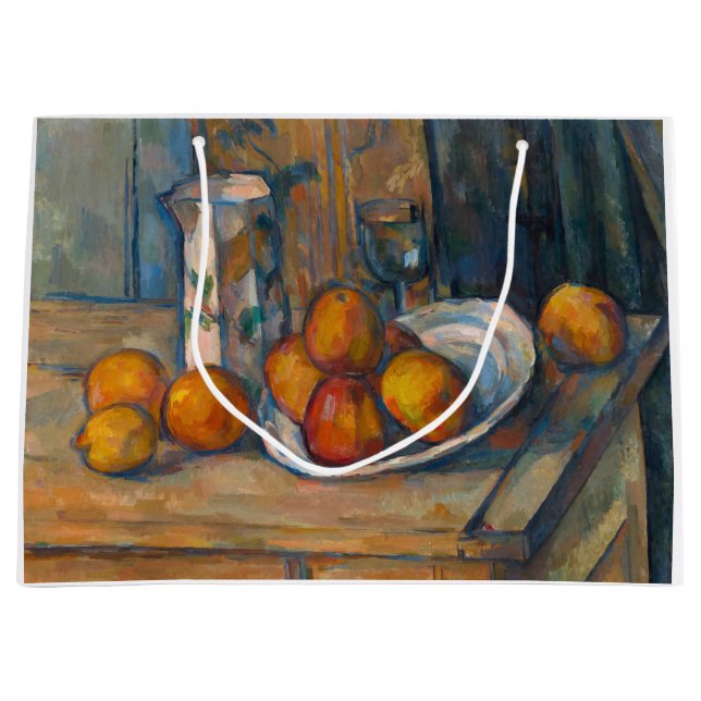 Paul Cezanne - Still Life with Milk Jug and Fruits Large Gift Bag (Front)