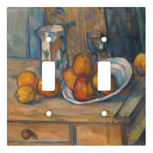 Paul Cezanne - Still Life with Milk Jug and Fruits Light Switch Cover