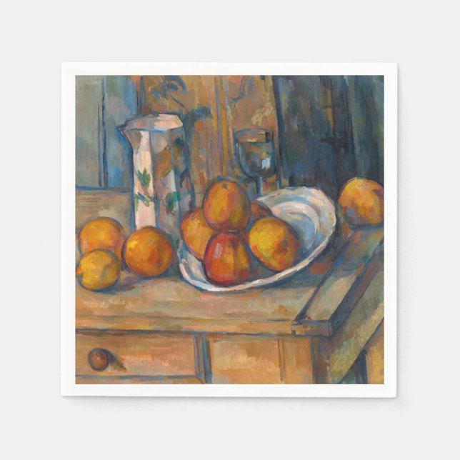 Paul Cezanne - Still Life with Milk Jug and Fruits Napkins (Front)
