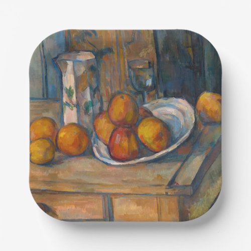 Paul Cezanne _ Still Life with Milk Jug and Fruits Paper Plates
