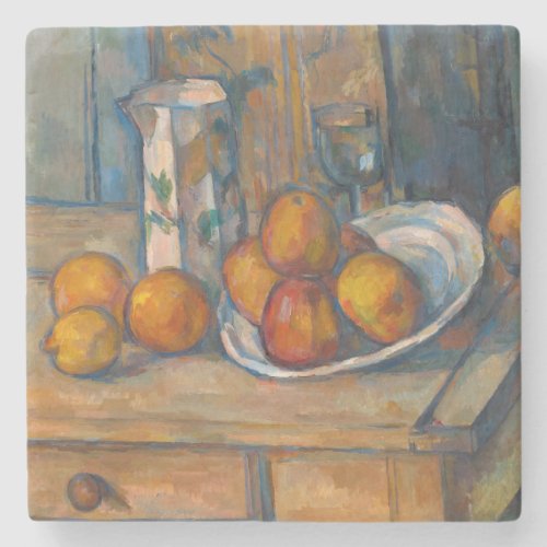 Paul Cezanne _ Still Life with Milk Jug and Fruits Stone Coaster